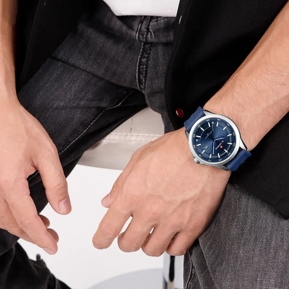 NAVIFORCE Men Business Watch Silicone Strap Wristwatches Quartz Casual Men's Watches Date Luminous Waterproof Original Clock