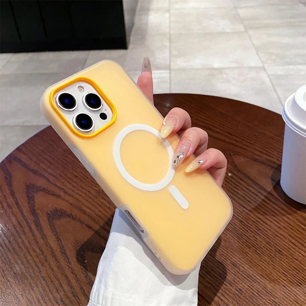 Luxury Candy Color  Magnetic Matte Case For iPhone 17 16 15 14 13 12 11 Pro Max  Air 16 ProMax Magsafe Wireless Charging  Cover