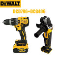DEWALT US DCG406 Cordless Angle Grinder and DCD796 Drill Driver 20V Brushless Power Tool Combination Set