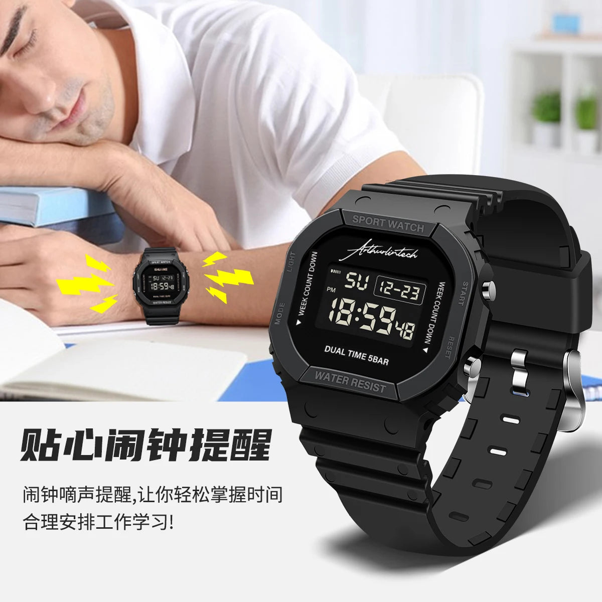 Military Digital Watch for Men Sports Waterproof Shockproof Mens Wristwatches LED Didplay Alarm Clock Reloj Hombre