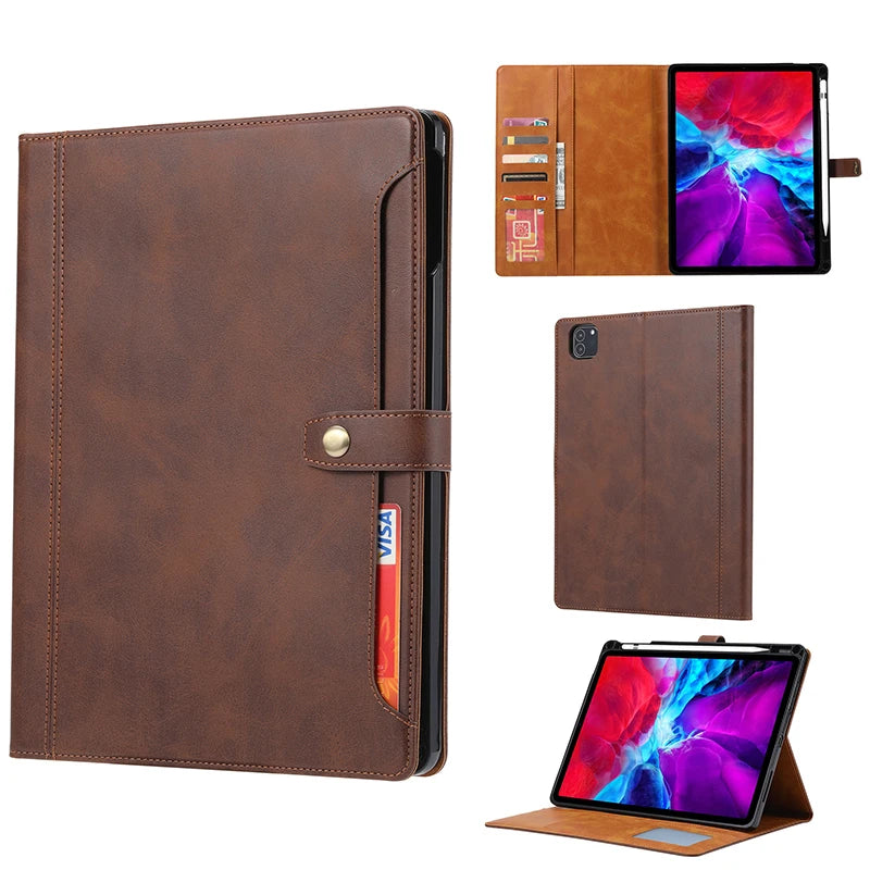 Luxury Flip Leather Book Case For iPad Pro 13 Pro 11 Air 11 Air 13 2024 Mini 7 6 Pro 12.9 Air 4 10.9 Cards Wallet Stands Cover