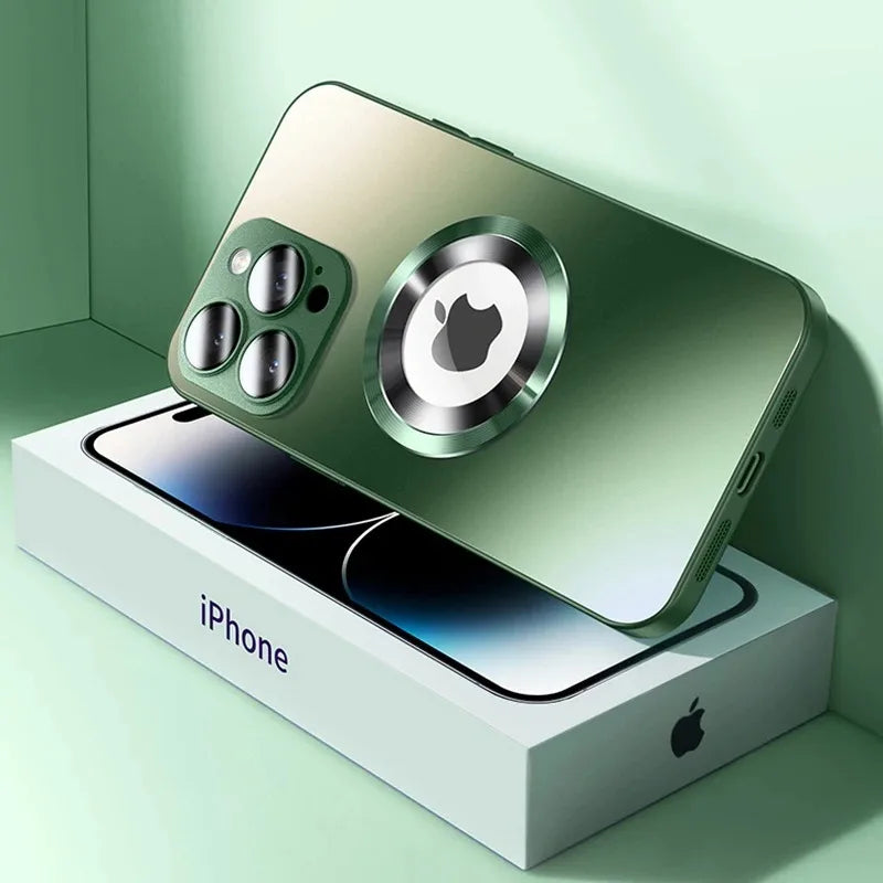 Luxury Matte Magnetic For Magsafe Case For iPhone 16 15 Pro Max 14 13 12 11 Camera Protection Shockproof Wireless Charging Cover