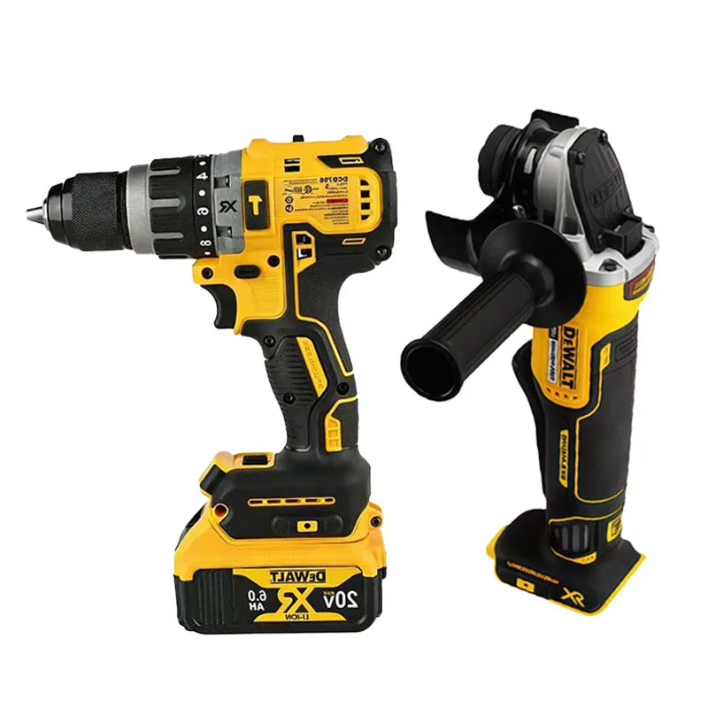 DEWALT US DCG406 Cordless Angle Grinder and DCD796 Drill Driver 20V Brushless Power Tool Combination Set