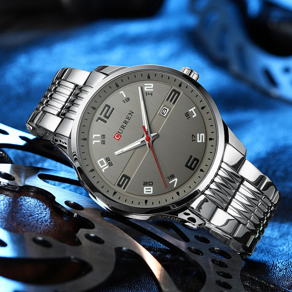 Men Fashion Casual Business Watches Men's Quartz Clock Male stainless steel Strap Wrist Watch Relogio