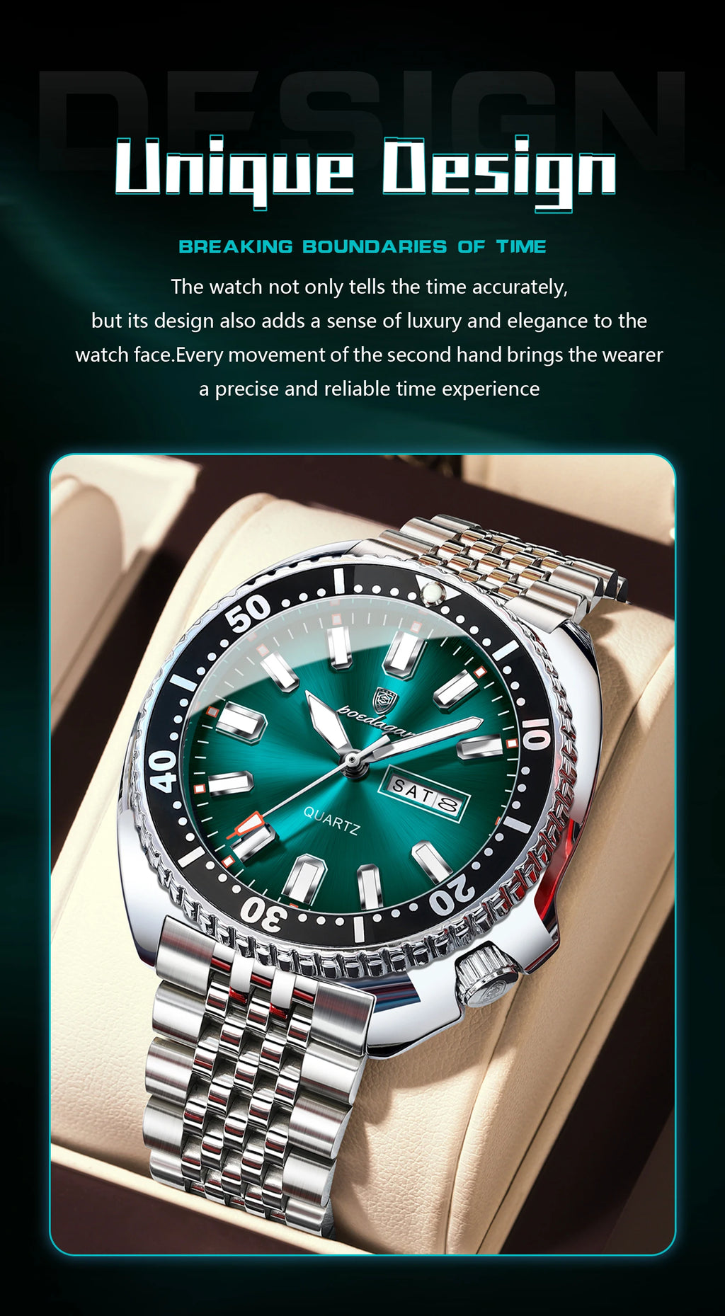 POEDAGAR Luxury Fashion Men's Watch Waterproof Luminous Quartz Male Watch Date Week Stainless Steel Casual Watches For Men Reloj