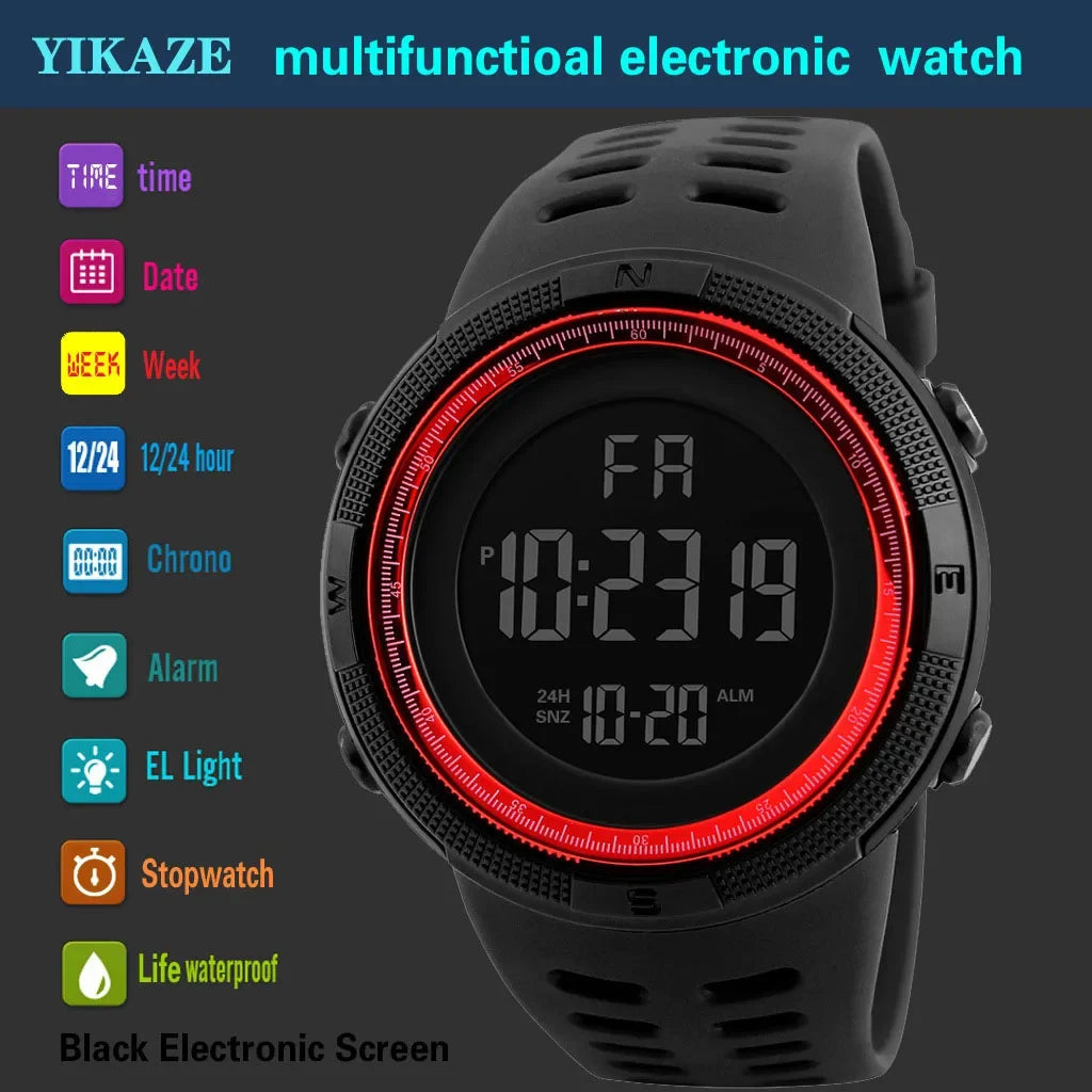 Men's Digital Watches Multifunction Military Men Sports Wristwatch Sweatproof Luminous Man Student Electronic Watch